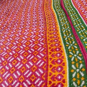 Vibrant Multicolor Kantha Quilt